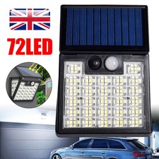 Solar Power Wall Light 72 LED PIR Motion Sensor Outdoor Garden Security Lamp