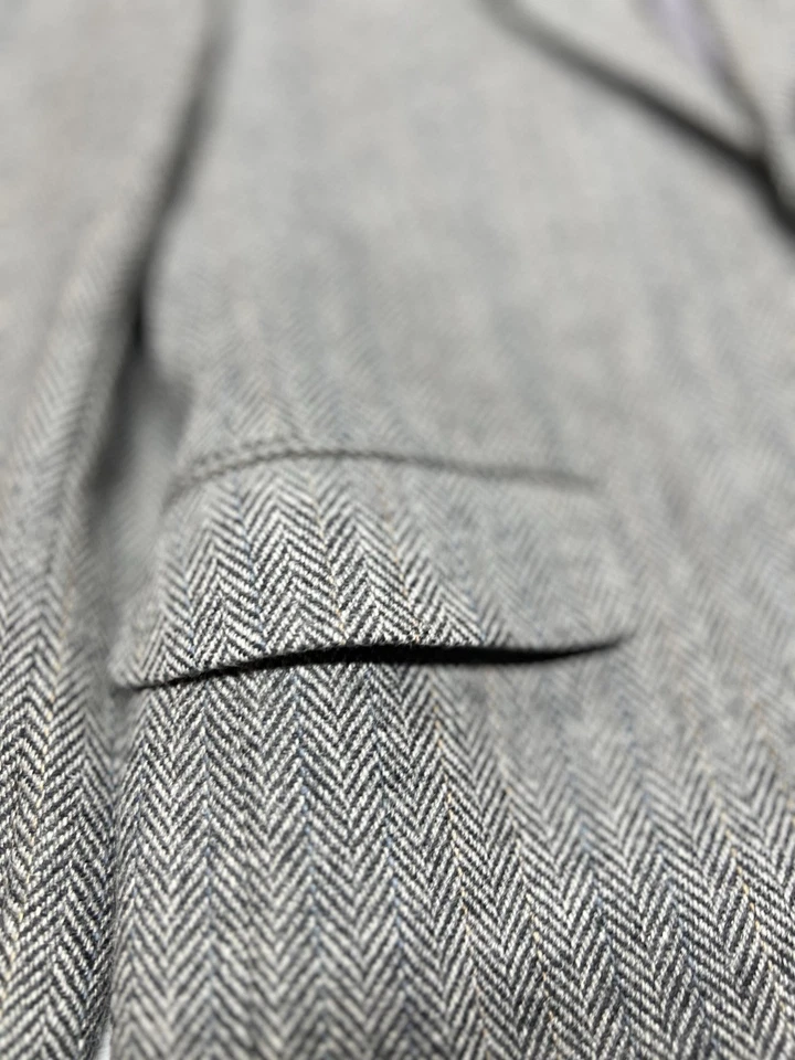 Chaqueta deportiva Oakton Tweed para hombre 40R negra blanca blazer de lana espiga Foto 4 de 4