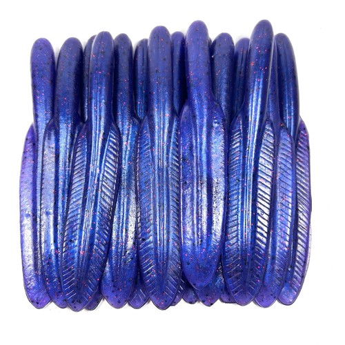 15 handgegossene 4,5 Zoll Sensenmann Kunststoff Würmer. "Purple Neon Crawler" - Bild 1 von 4