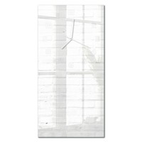 Moderne Design-Wanduhr Aus GehäRtetem Glas Backsteinwand WeißE Zeiger 30X60 Cm