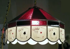 4 Aces Poker Glass Card Table Light Texas Hold Em