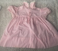 Vtg Baby Doll Dress Pink Lace 13  