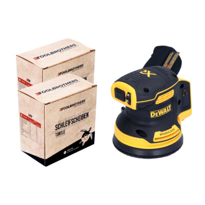 DeWalt DCW 210 N Exzenterschleifer BL + 2x Toolbrothers TURTLE Schleifscheiben