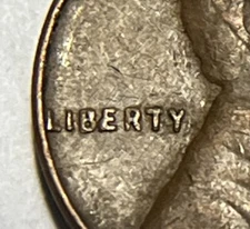 1957-D Lincoln Wheat Cent BE In Liberty Die Chip Break Error Variety Penny #1