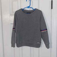 Boys OshKosh Gray Logo Sweatshirt Size 6 Winter Fall W / Strips