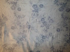 9 1/2 YARDS COHAMA RIVERDALE FLORAL FABRIC ~ WHITE BLUE ~  UPHOLSTERY / CURTAINS