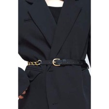 PU Chain Skinny Belt