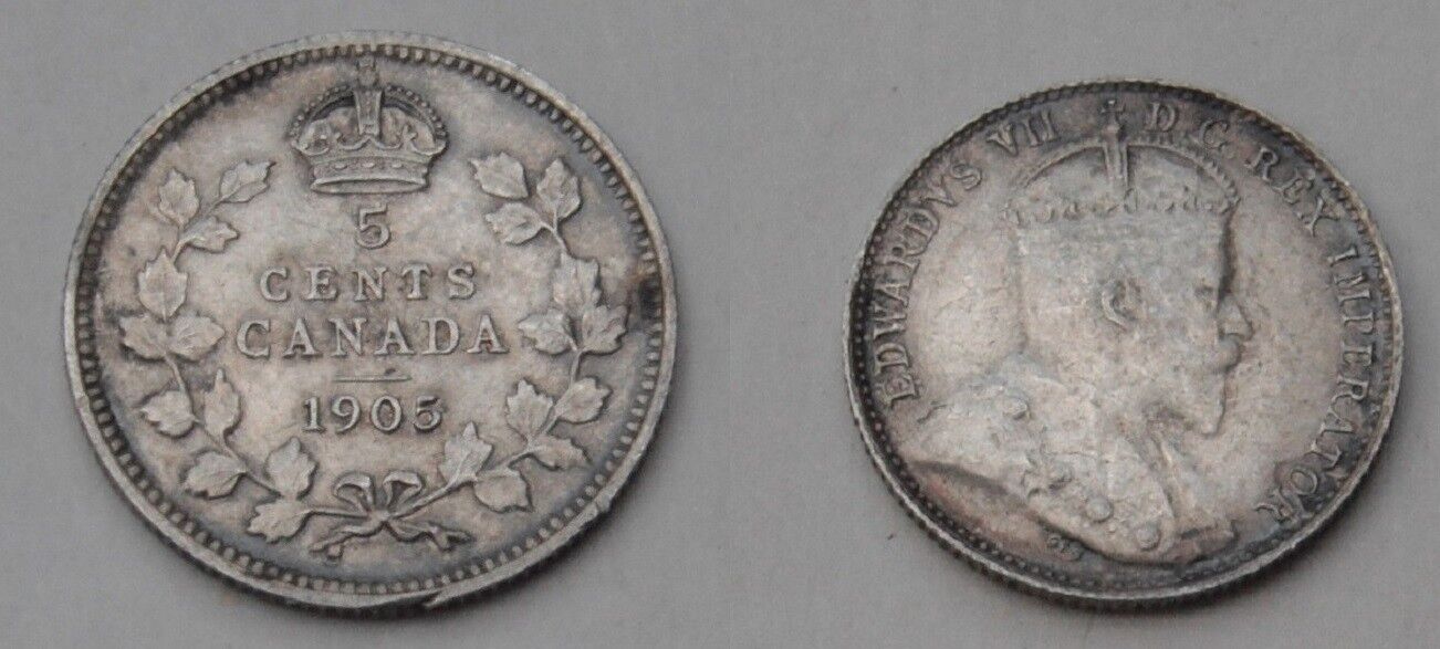 Canada--1905 silver nickel...VF grade-- cleaned--Aex
