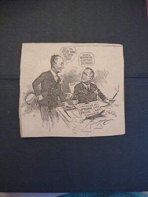 Washington Evening Star Cartoon 1940s FDR and  Morganthau  Congress Lady Dancer