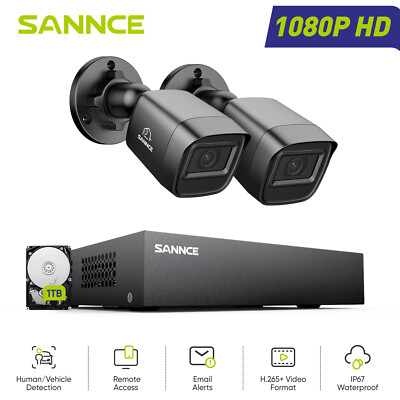 SANNCE 1080P Lite 8CH DVR 2MP Video Security Camera System AI Human Detection 1T