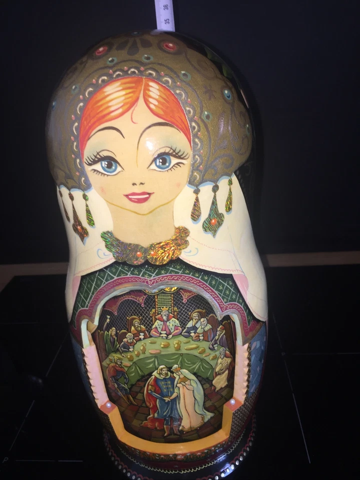 POUPÉES RUSSES PEINTES A LA MAIN PAR Artiste RUSSE EXCEPTIONNEL Scènes Relig - Photo 1/4
