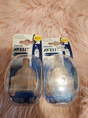Philips AVENT Classic Newborn Flow Nipples  0m+2 Packs of 2 NEW 8