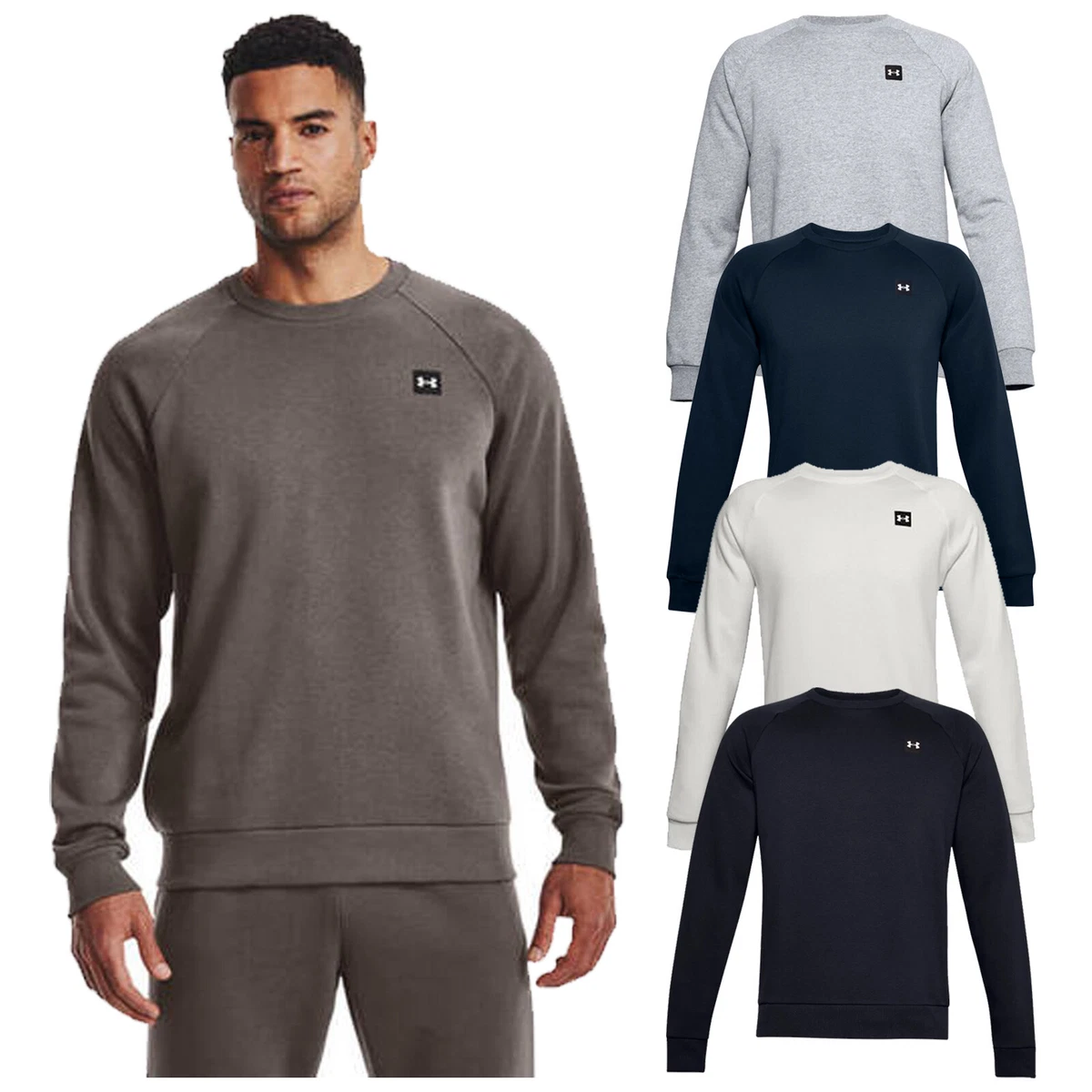 2023 Under Armour Mens Rival Fleece Crewneck Sweatshirt Pullover Jumper  Sports | eBay
