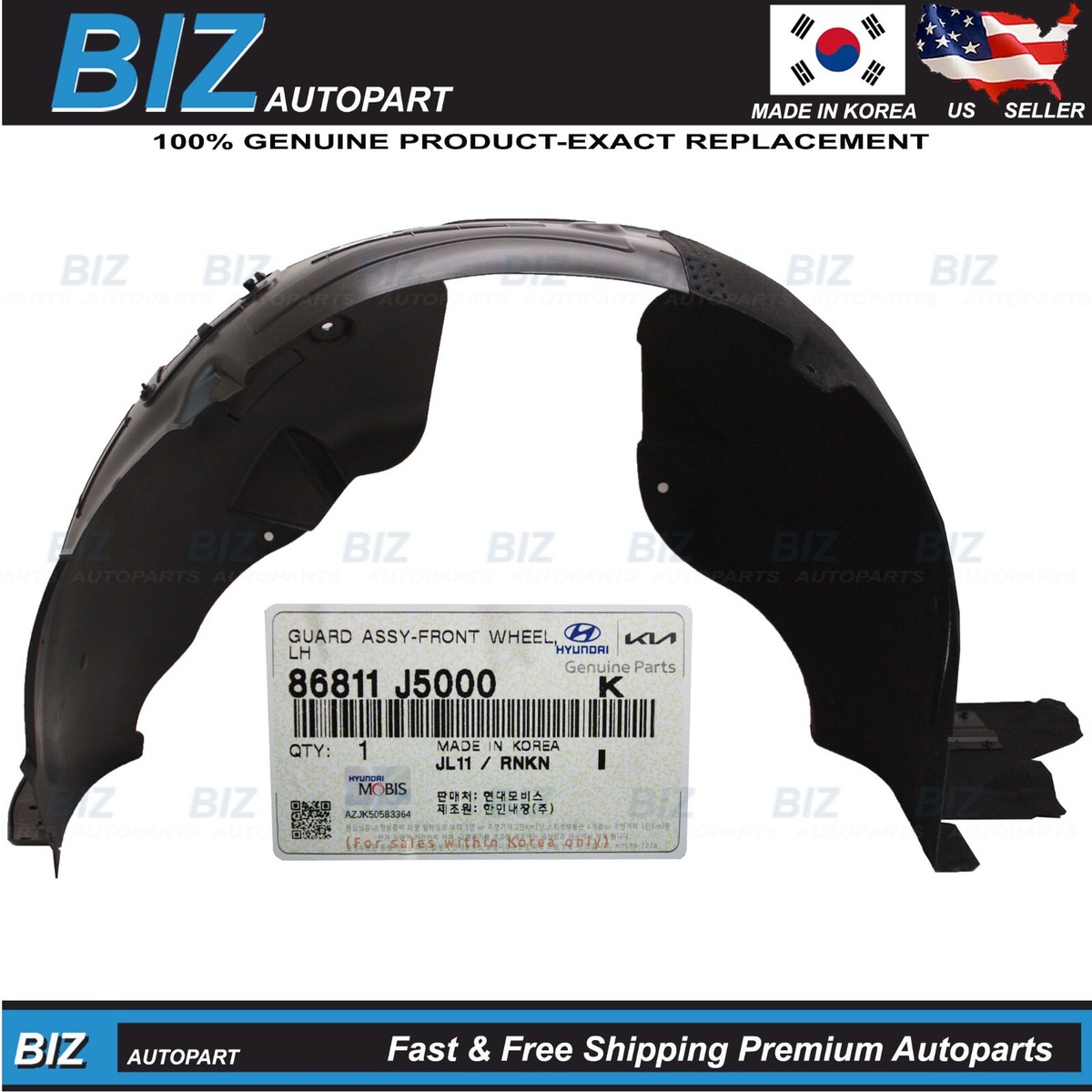 Genuine Front Fender Liner LEFT Driver for 2018-2023 Kia Stinger