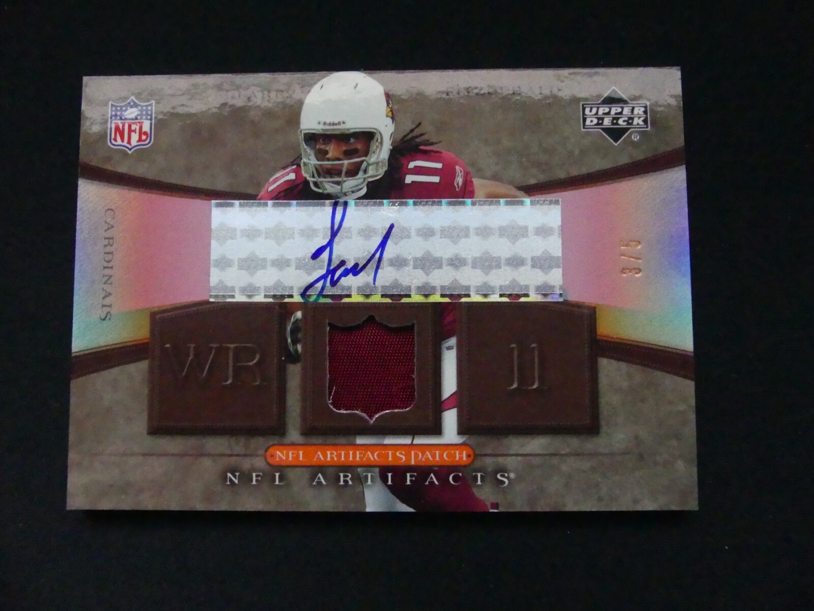 Larry Fitzgerald Autographed Signed Arizona Cardinals 2007 Artifacts Football NFL Artifacts Patch /5!! 