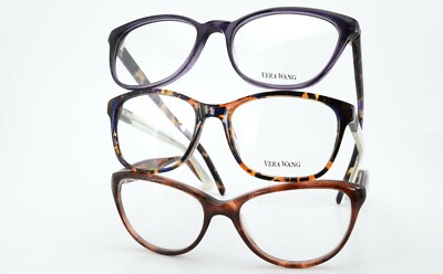 VERA WANG Brillen 3 Stück Konvolut Karree Braun Lila Muster Emmy Carine V372