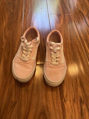 Vans Girls Ward Skate Shoes Chalk Pink Lace Up Sneakers Size 13