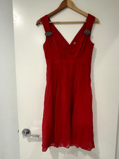 L. K. Bennett Silk Fit And Flare Dress Red Size UK8-US4