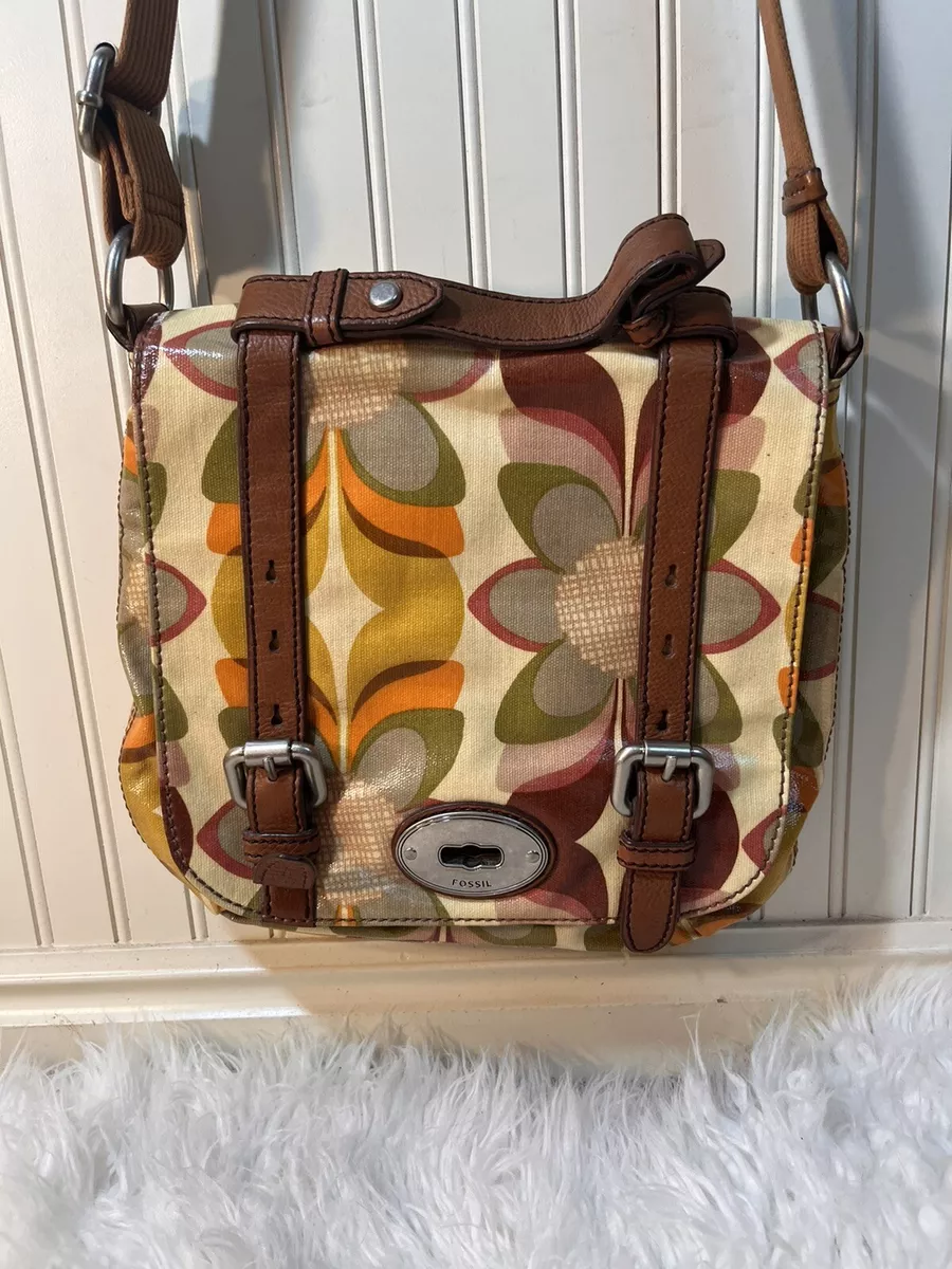 Fossil Key-Per Coated Canvas & Leather Floral Crossbody Bag ZB5060