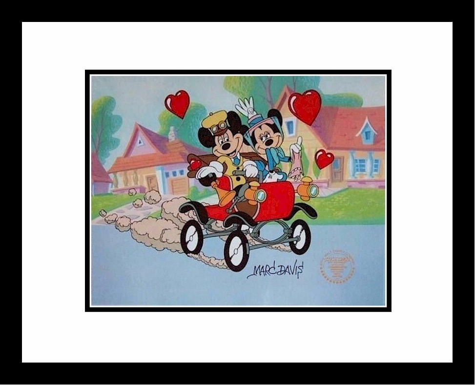 🔵🔴Mickey Minnie Hand Signed Walt Disney Sericel Cel FREE