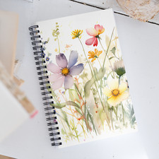 Spring Flowers 11 Spiral Notebook Journal Lined Ruled Hardcover Diary for Women