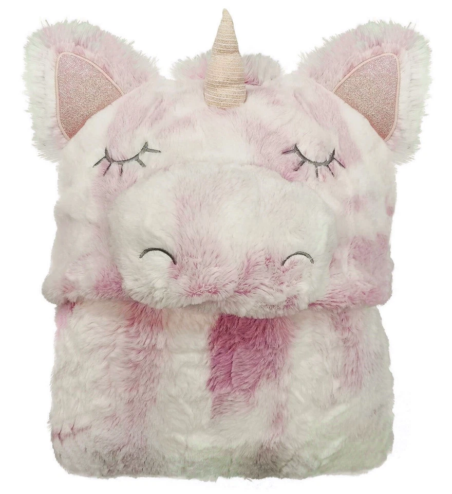 Одеяло с капюшоном единорог и медведь обратный бросок халат взрослых женщин подростков девочка толстовка с капюшоном - Изображение 3 из 4