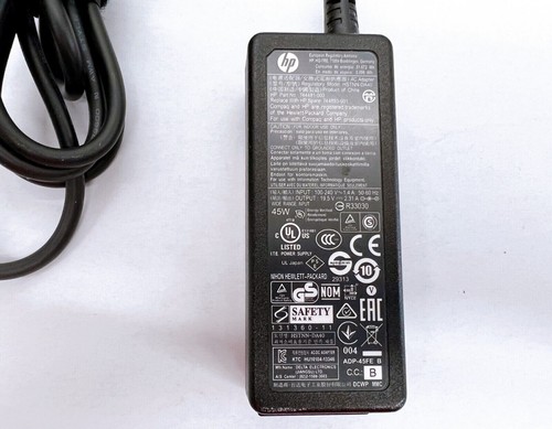 GENIUNE HP LAPTOP LADEGERÄT 19,5 V - 2,31a 45 W MITTELPIN Big TIP NETZKABEL ENTHALTEN