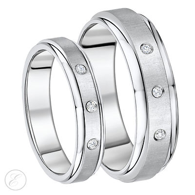 His & Hers Titan Diamant Ehering 5mm & 7mm