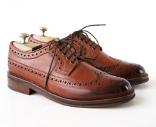 Men's Classic Leather Brogue Shoes John Rocha Brown Uk8