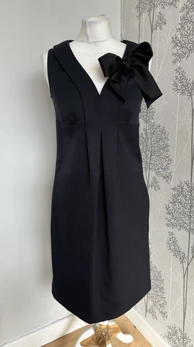 Abito Love Moschino blu e nero taglia UK 8 plissettato con tasche