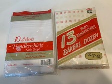 23 pcs White Cotton Blend Men Handkerchiefs Hanky Hankie Lot Set Vintage