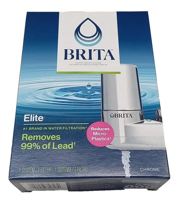 New Sealed Brita Elite Water Faucet Filtration Mount System Chrome