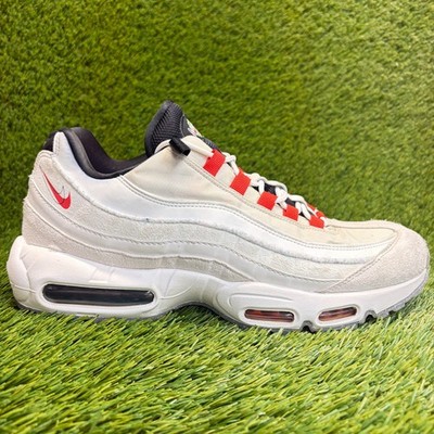 Nike Air Max 95 SE Mens Size 13 White Red Black Athletic Running Shoes Sneakers
