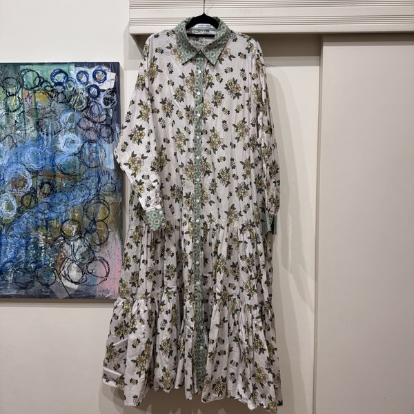 Bohemian Traders Size 2XL Floral Shirt Dress Maxi Button Up Party Cocktail