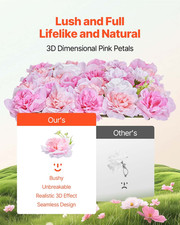 3D Flower Wall Panel 12 PCS 15x15 in Artificial Floral Mat for Wedding Privacy