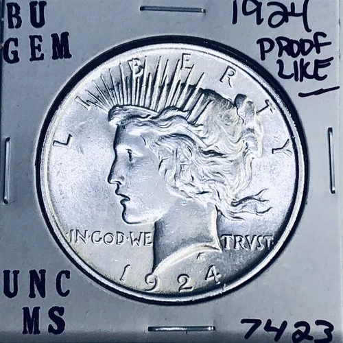 1924 P BU GEM PEACE SILVER DOLLAR UNC MS+++ U.S. MINT RARE COIN 7423