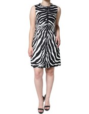 Dolce & Gabbana Black White Zebra A-line Sheath Mini Women's Dress Authentic