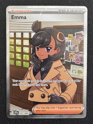 Pokemon TCG Emma 107/086 Chaos Rising Full Ar Trainer Supporter Ultra Rare Holo