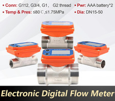 Digital Flow Meter Stainless Steel Threaded Sensor for Liquid Water Pipe System