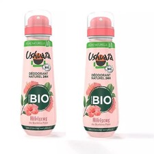 Lot 2pcs Ushuaia Déodorant Spray compressé Hibiscus du Burkina Faso Bio - 100ml