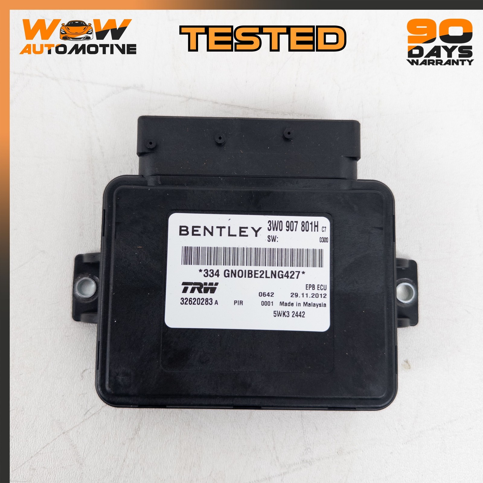 04-19 BENTLEY CONTINENTAL GT REAR ELECTRONIC PARKING BRAKE CONTROL MODULE OEM