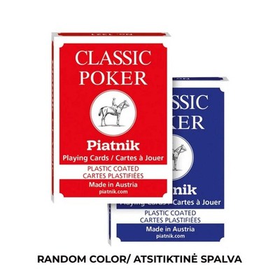 Piatnik Classic Poker Playing Cards 2-Index Deck, 55 Cards, Random Color