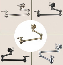 Wall Mounted Kitchen Pot Filler Folding Tap Swing Arm Cold Water Faucet Brass