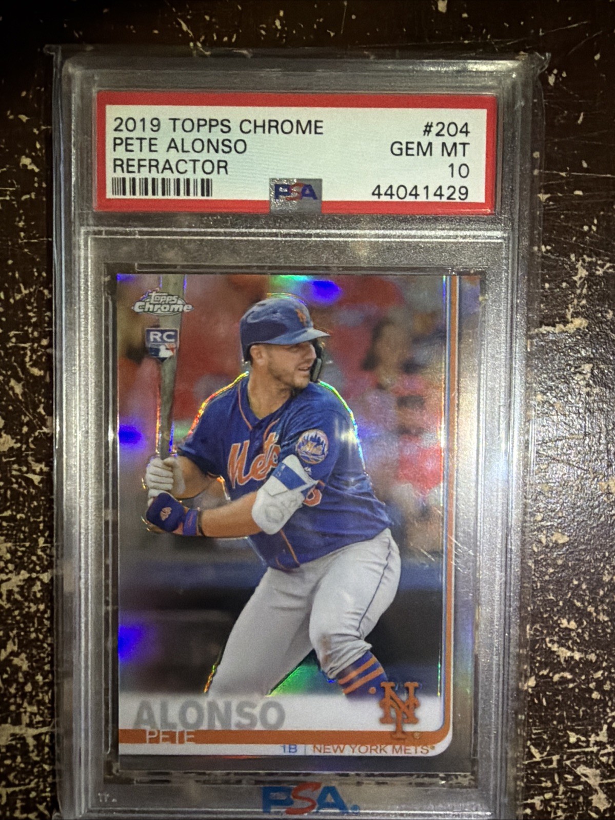 2019 Topps Chrome Refractor Pete Alonso (RC) Mets Rookie Card PSA 10