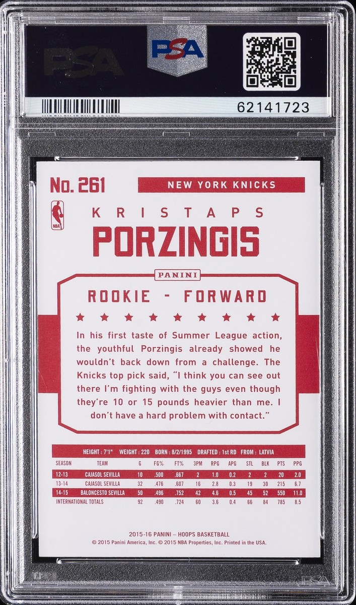 2015-16 Panini NBA Hoops - Rookies Kristaps Porzingis #261 Red