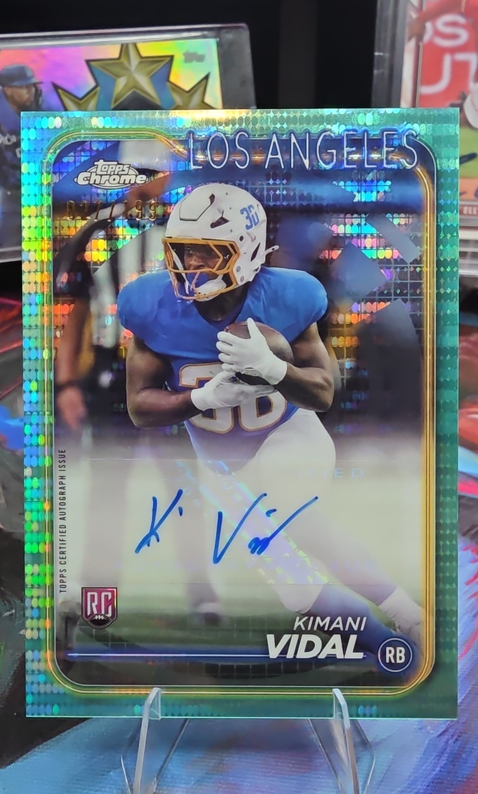 Kimani Vidal Topps Chrome Rookie Autographs Variations #RAKV Aqua Refractor
