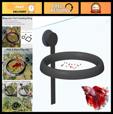 Magnetic Floating Fish Feeder Ring - Self-Adjusting Aquarium Food Holder for Bet