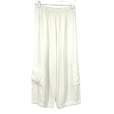 Bryn Walker Wide Leg Pull On Cropped Pants Womens Size Small White