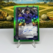 Aaron Schunk  /99 Green Refractor 2025 Topps Chrome Rookie Autograph Rockies