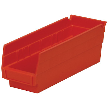 Akro-Mils 30120 Red Shelf Bin - 11 5/8''W x 4 1/8''D x 4''H
